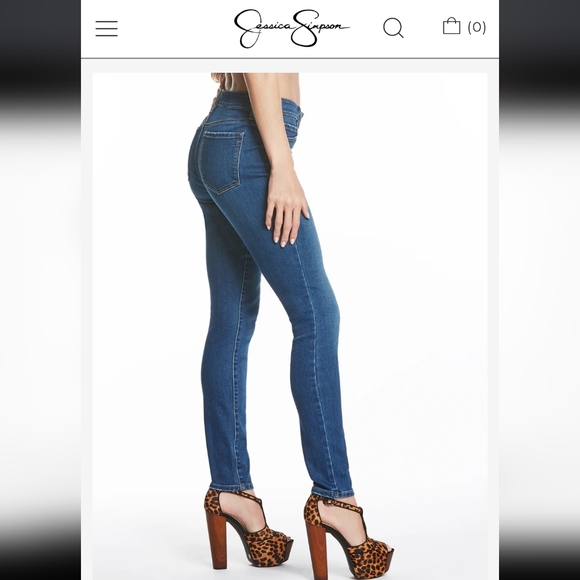 Jessica Simpson Brand "Kiss Me" Super Skinny Mid-Rise Dark Denim Jeans Jeggings - Picture 7 of 14